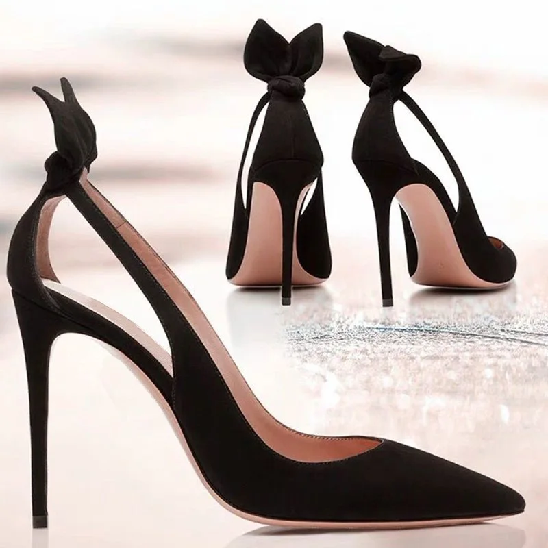 Туфли-лодочки женские на высоком каблуке с острым носком черные однотонные