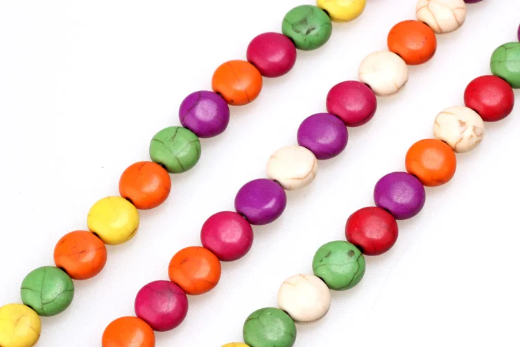 Zufälliger Weise Bunte Runde/Frieden Symbol/Herz Stein Perlen Charms Spacer DIY Halskette/Armbänder Handwerk Schmuck Machen – Detail 4