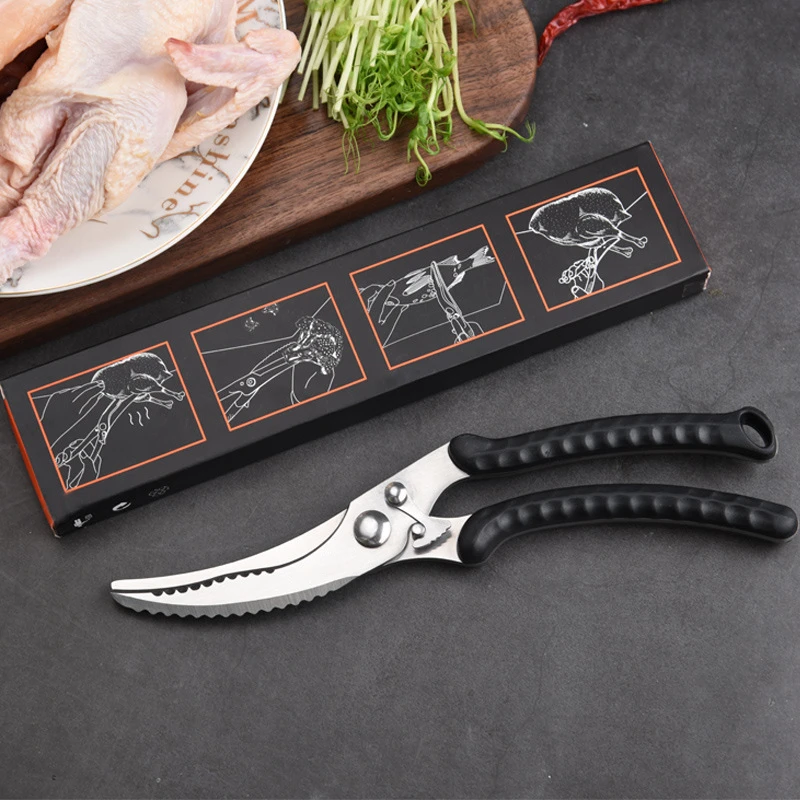 kitchen scissors stainless steel chicken bone shears knife kitchen gadget for vegetable meat barbecue duck fish cutter free global shipping