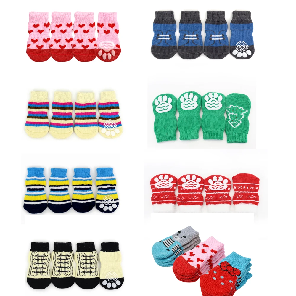 4 шт. нескользящие носки для собак и кошек|Носки собак| |