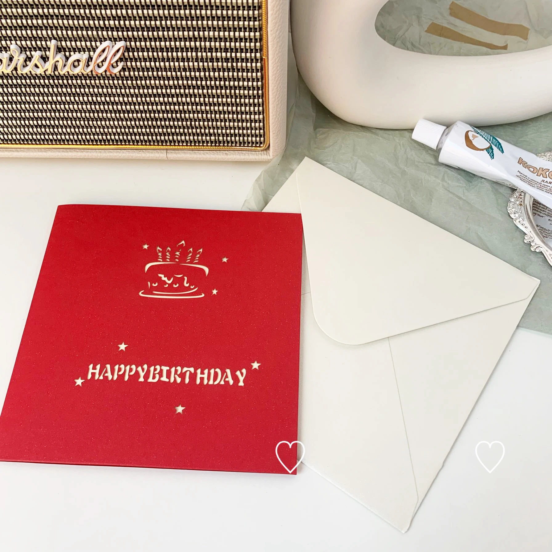 Открытка с днем рождения креативная 3D открытка тиснением бумажный торт