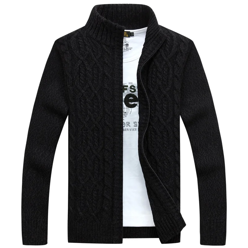 Вязаный свитер для мужчин осенне-зимний шерстяной плотный мужской кардиган