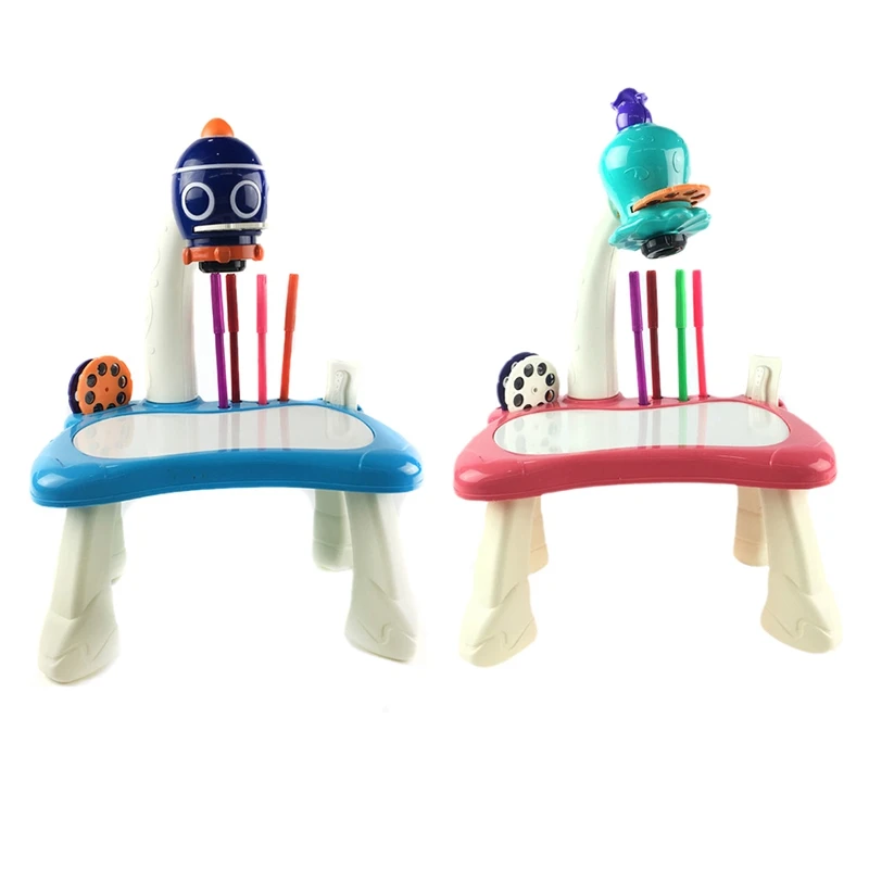 

Children Early Educational Painting Learning Projector Kids Arts and Crafts Projection Drawing Table Desk Toy