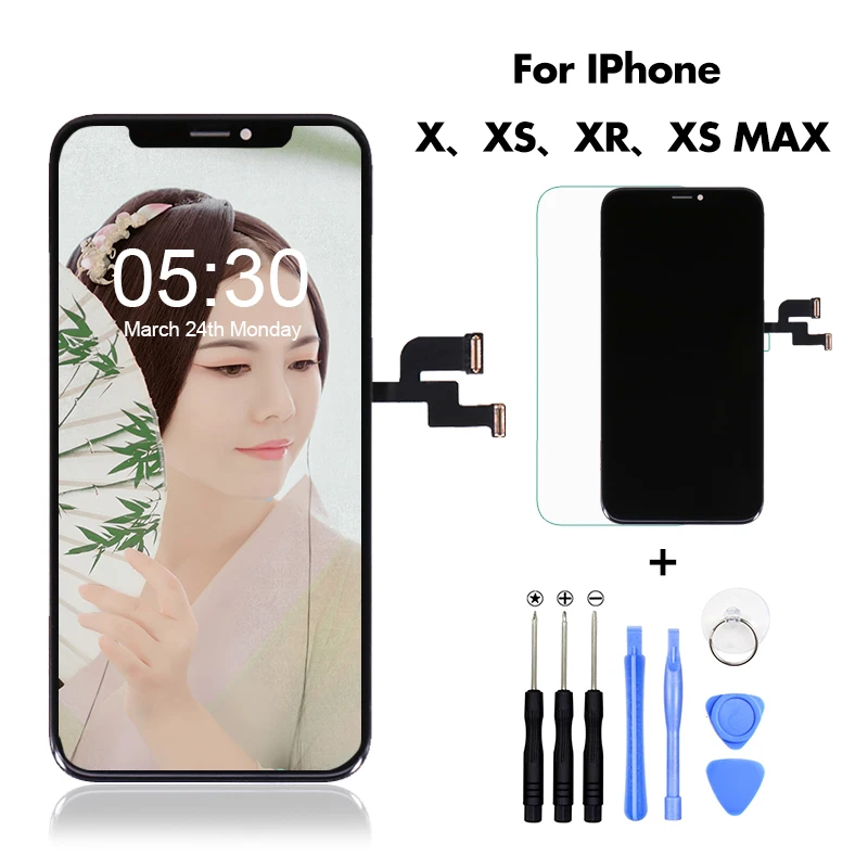 Для iPhone X XS XR MAX ЖК-дисплей кодирующий преобразователь сенсорного экрана в сборе