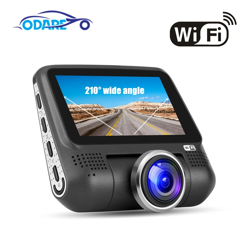 Odare Автомобильный видеорегистратор 3 &quotвидео рекордер Dash Cam 210 градусов для