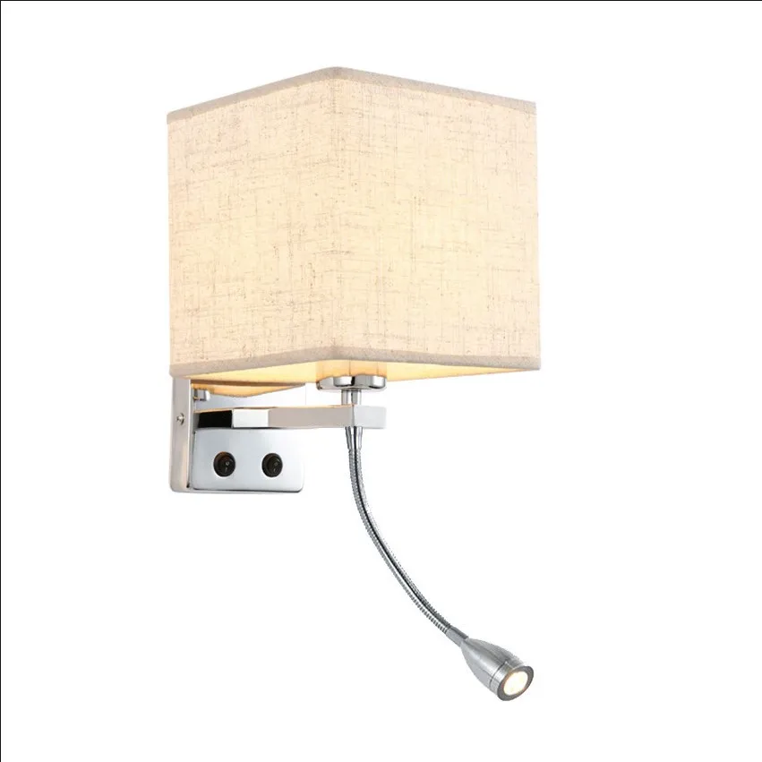 Светодиодный прикроватный настенный светильник с выключателем гибкий для