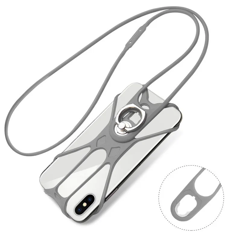 Универсальный чехол для телефона с ремешком на шнурке и поворотным кольцом 360