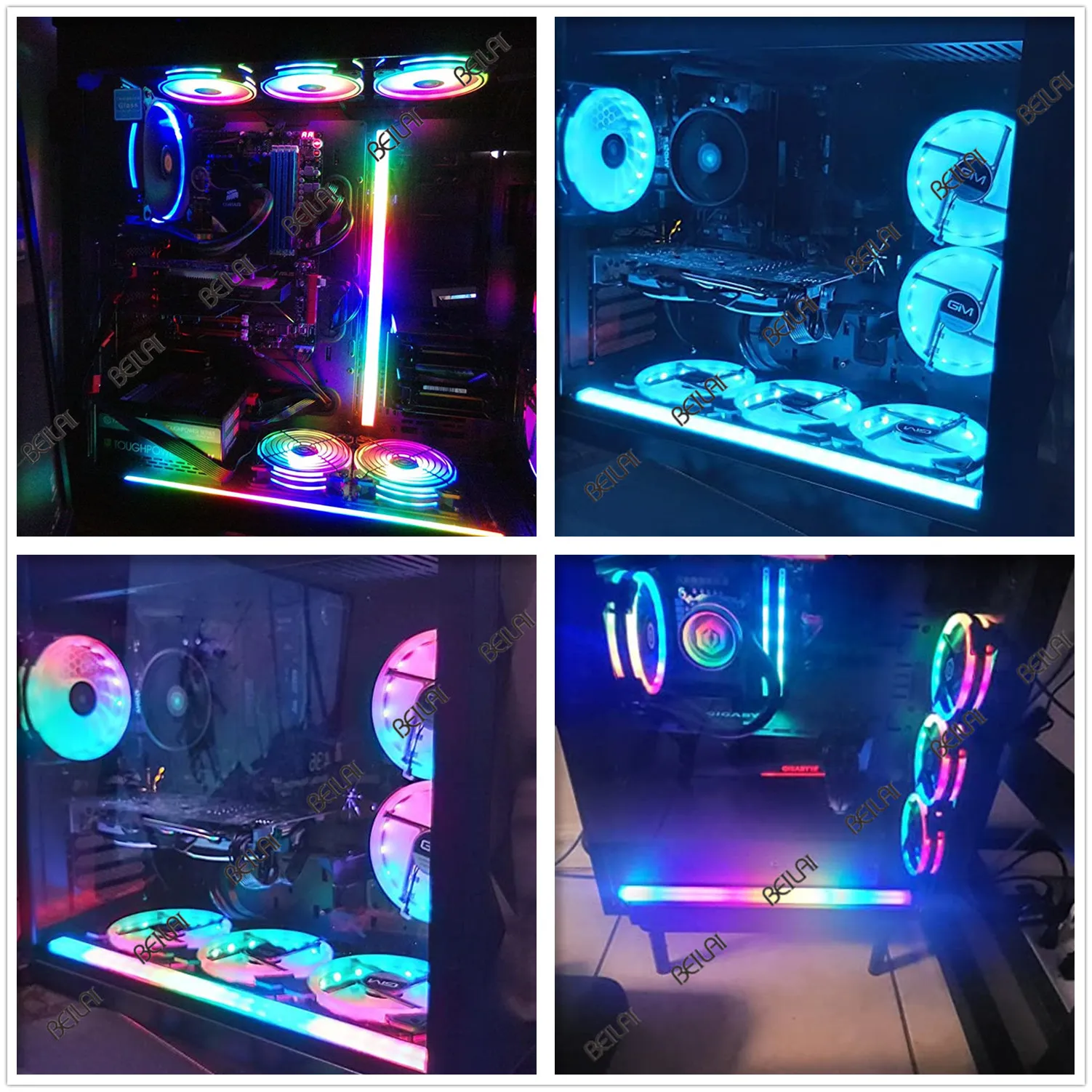 Адресуемая 5 в 3-контактная алюминиевая RGB светильник ная лента для ПК Шасси с