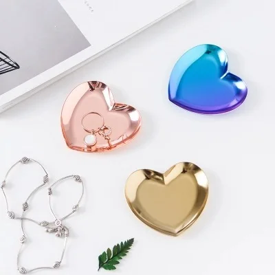 

Stainless Jewelry Display Boxes Bracelet Holder Necklace Rack Showcase Watch Display Stand Clear Metal Jewelry Ins Decor Trays