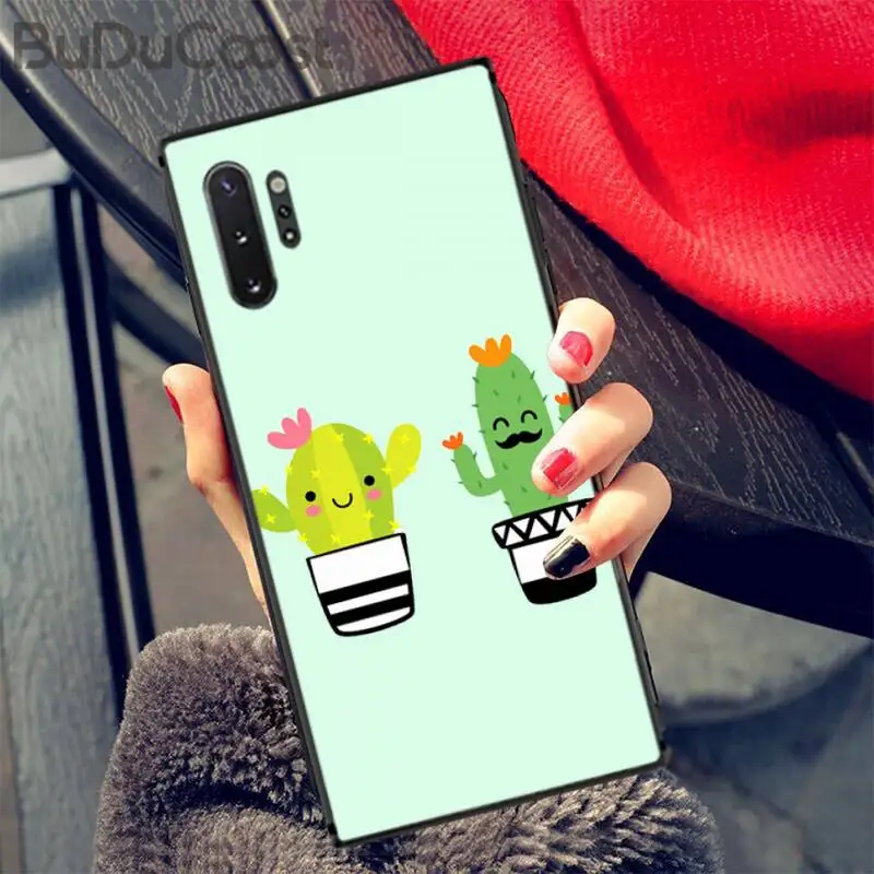 

Candy Color Cactus Soft Silicone Black Phone Case For Samsung Galaxy Note3 4 5 7 8 9 10 Pro M10 20 30 A3 2 310 6 7