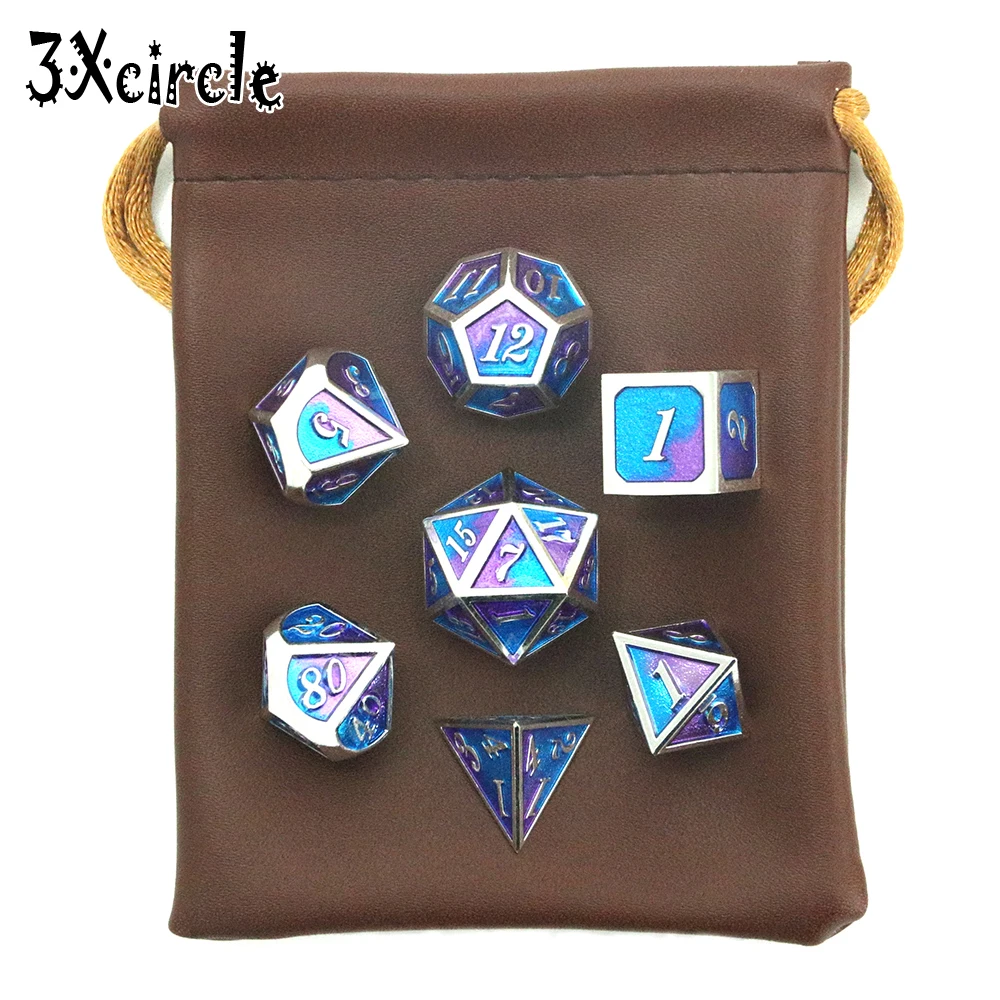 7 игральная кость многогранные DND металла для RPG настольные игры карточные с