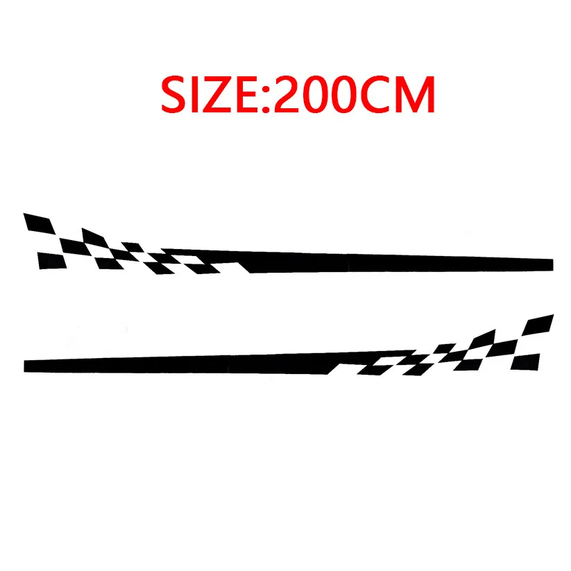 

PVC Car 200*25cm Stickers Decor Graphic Vinyl Decal Waterproof Auto Black Side