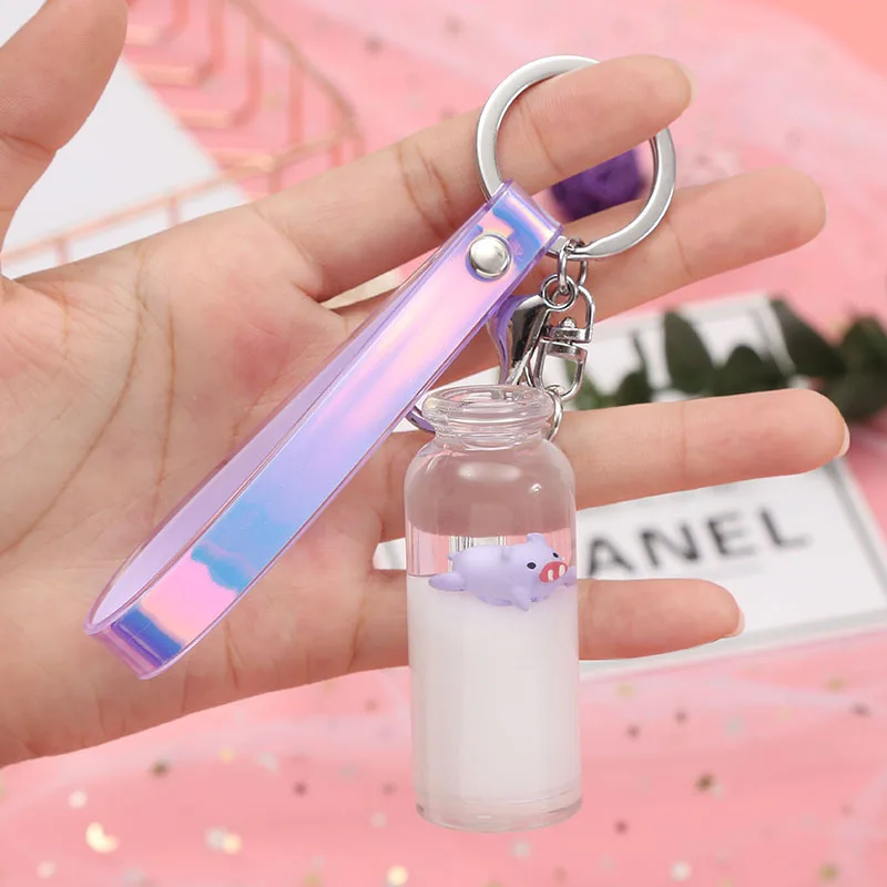 Милый молочный брелок на ключи в форме поросенка автомобиль плавающий