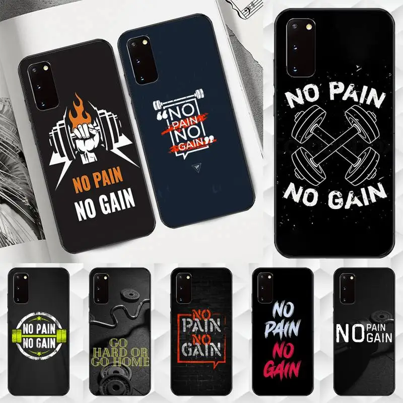 

No Pain No Gain Gym Fitness Phone Case For Samsung A30 A20 A20S A10 A10S A9 A8 A6 A6S A40 STAR Lite Cover Coque