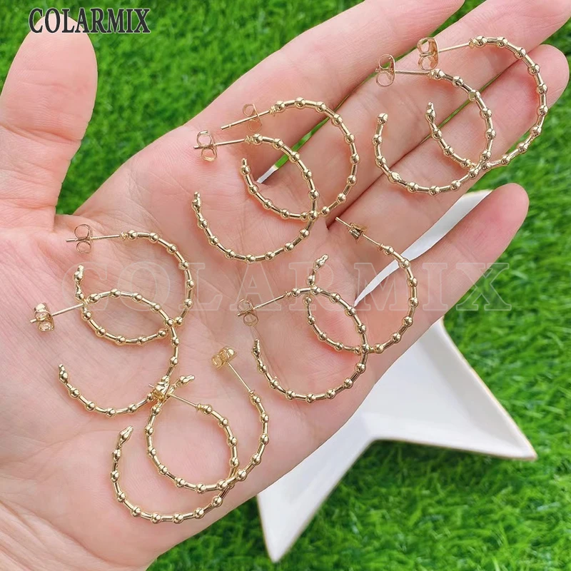 

8Pairs Gold Hoop earrings Fashion gold color metal Hoop earrings women earrings Gift for women jewelry 51707