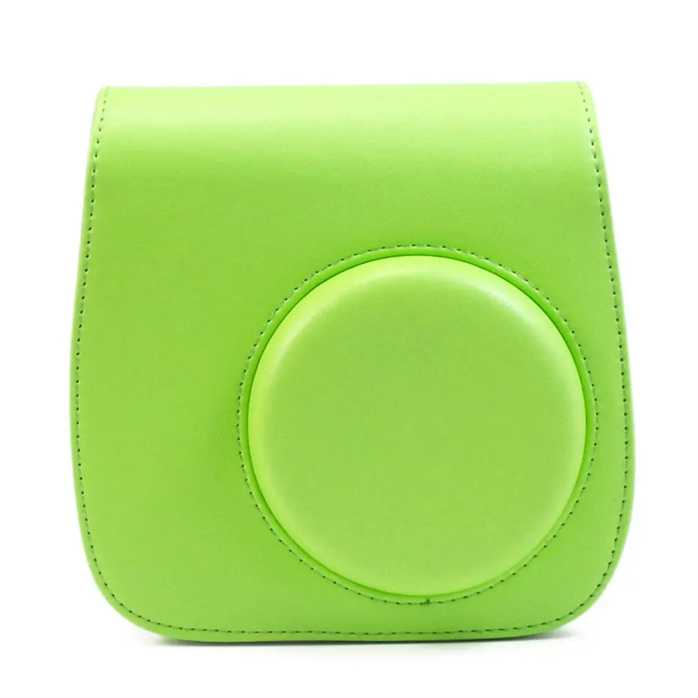 grass green Для Fujifilm Instax Mini 8 Mini 9 camera PU кожаная цветная сумка Instax Mini чехол с плечевым ремнем прозрачная кристальная крышка - Цвет: grass green