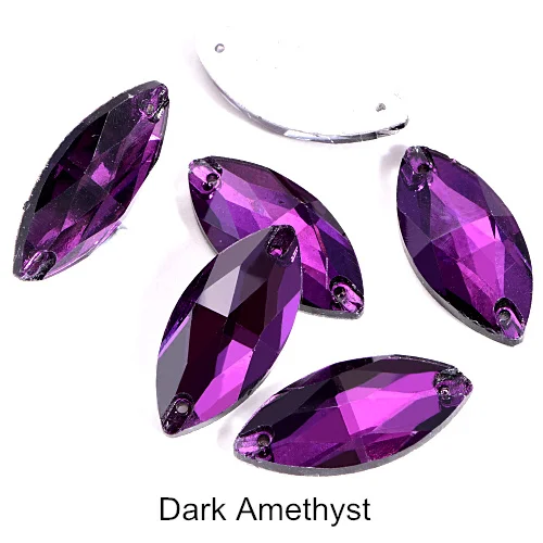 Dark Amethyst 5 размеров красочные Наветт стеклянные стразы шьют на Стразы желтый плоский с оборота конский глаз формы пришивные стразы для одежды B0161 - Цвет: Dark Amethyst