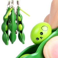 1351020pcs fidget toys decompression toys squishy squeeze peas beans keychain cute stress adult toy key chain zc