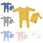 2 шт.компл. детская шапка комбинезон реквизит для фотосъемки новорожденных Вязаный комбинезон с длинным хвостом Комплект Шапочки для младенцев Одежда для фотосъемки