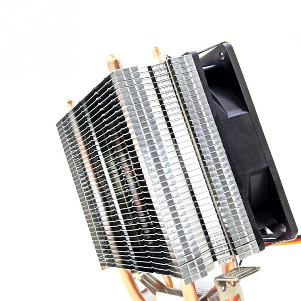 3 Pin 2 медная труба 12V светодиодный RGB Вентилятор охлаждения процессора кулер бесшумный радиатор Intel LGA 775 1150 1151 1155 1156 1366 AMD 938 939 940
