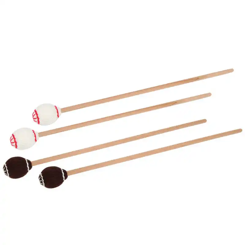1 пара Marimba Mallets Maple Hammer портативная Кленовая ручка шерстяные шариковые палочки