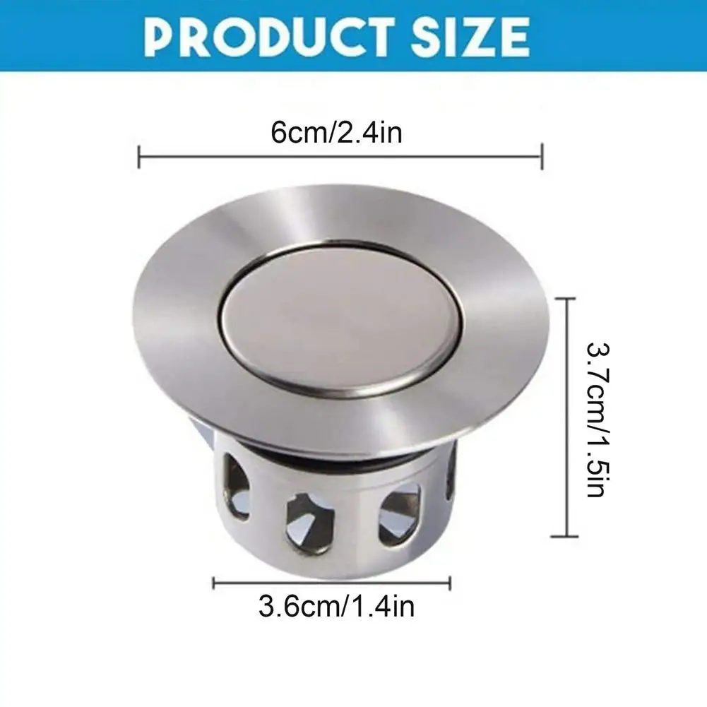 

Sink Strainer Kitchen Bathroom Bathtub Stopper Filter Wash Basin Bounce Drainer Filter Stainless Steel Drain Filter