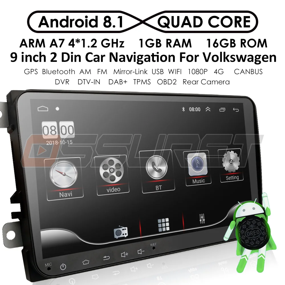Автомобильный dvd-плеер для Seat Altea Leon Toledo volkswagen Passat Skoda серии gps стерео аудио навигация, Android 9,0 2 DIN Redio