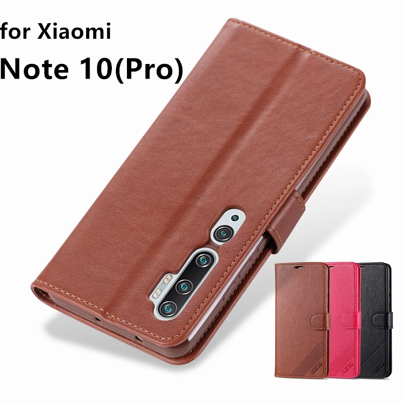 Чехол книжка AZNS для Xiaomi Note 10 кожаный чехол высокого качества Mi Pro защитная кобура