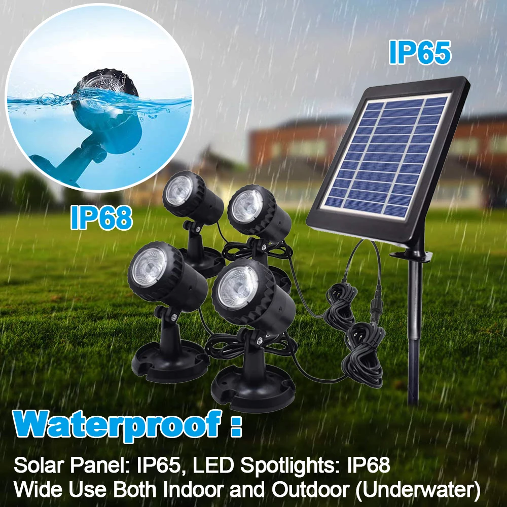 Солнечный подводный светильник IP68 Бассейн СВЕТОДИОДНЫЙ напольный ing украшения