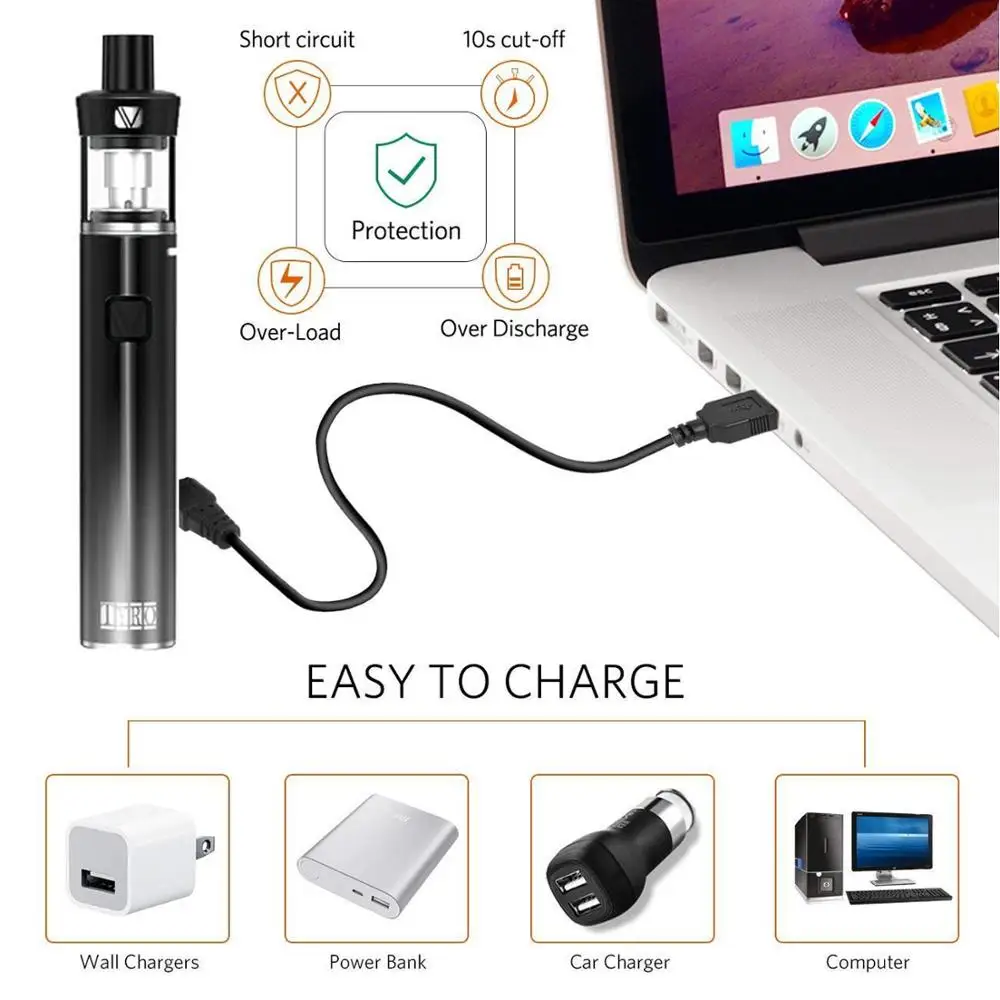 Подарки 5 катушек! Вейп-ручка Vaptio TYRO с двойными катушками Cosmo 500 мАч встроенный