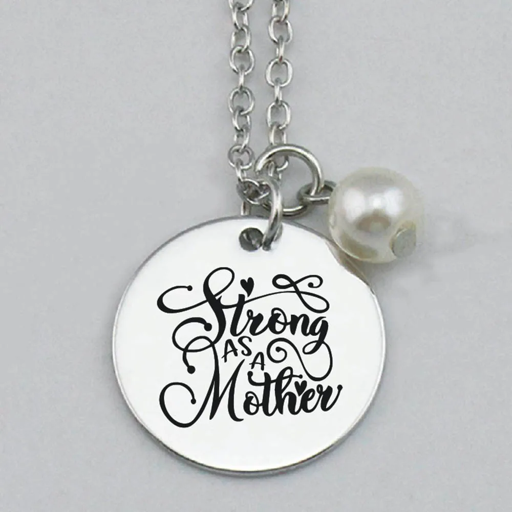 Ожерелье Strong as Mother оптовая продажа кулонов украшения для женщин и мам тренд 2021