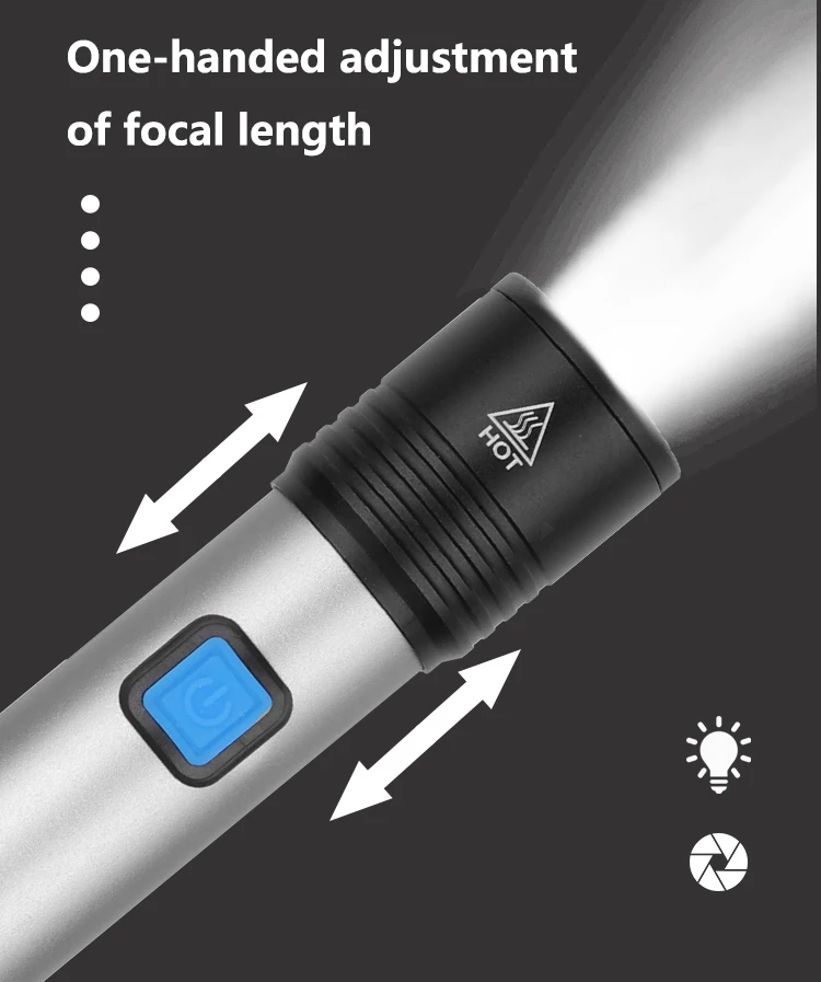 USB Перезаряжаемый водонепроницаемый мини фонарик 4 режима освещения