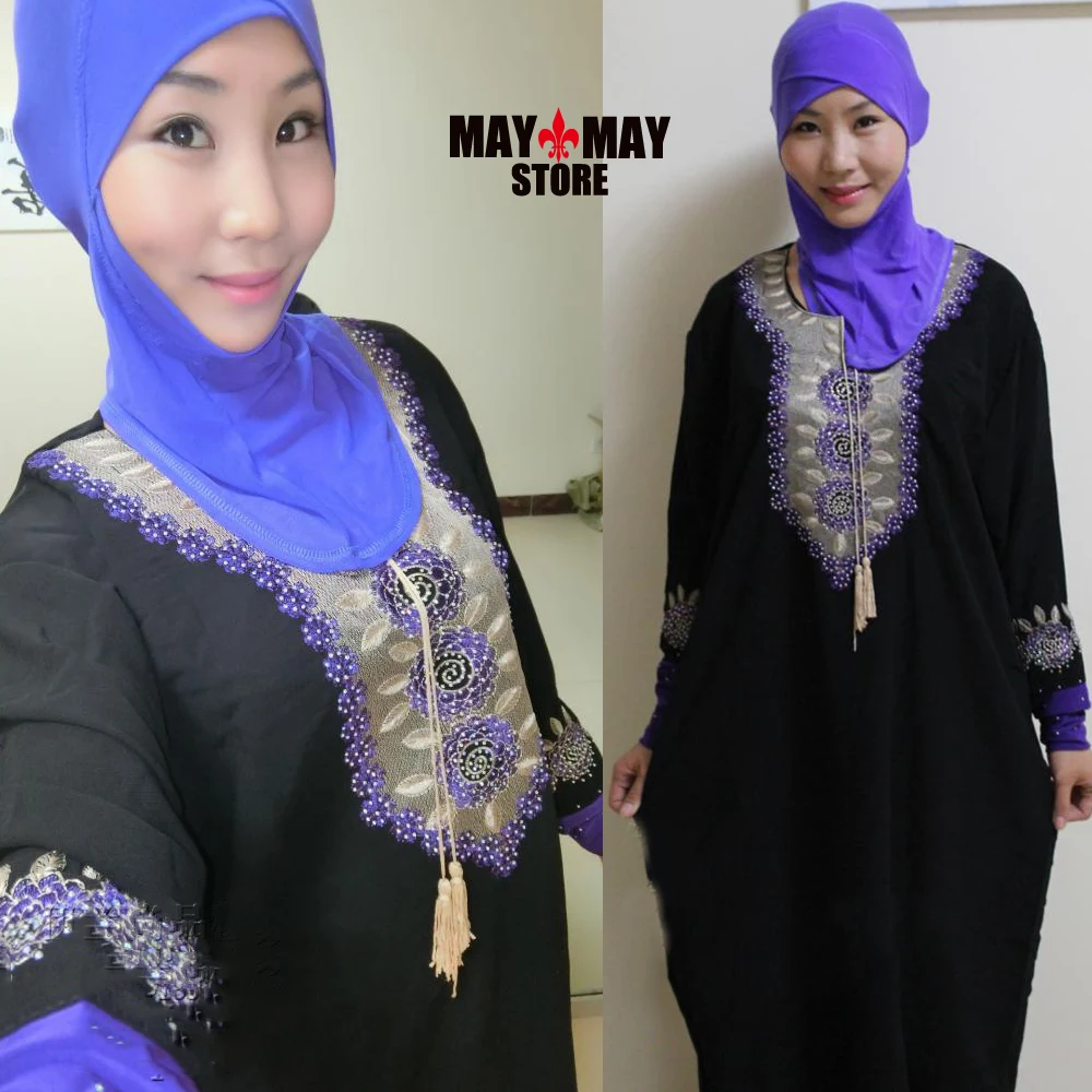 Тункиш Дубай женская абайя Ближний Восток халат алмаз и вышивка Кафтан Исламская