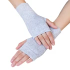 Sparsil , женские зимние вязаные шерстяные перчатки без пальцев, теплые однотонные тянущиеся перчатки , Женские Вязаные Короткие кашемировые перчатки для женщин