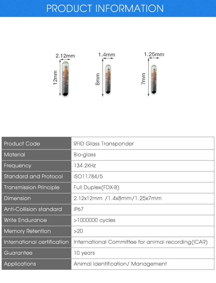 1,4*8 мм FDX-B микрочипы чип для отслеживания домашних животных 134,2 кГц стеклянная бирка EM4305 микрочип для идентификации собак/рыб/кошек/коров