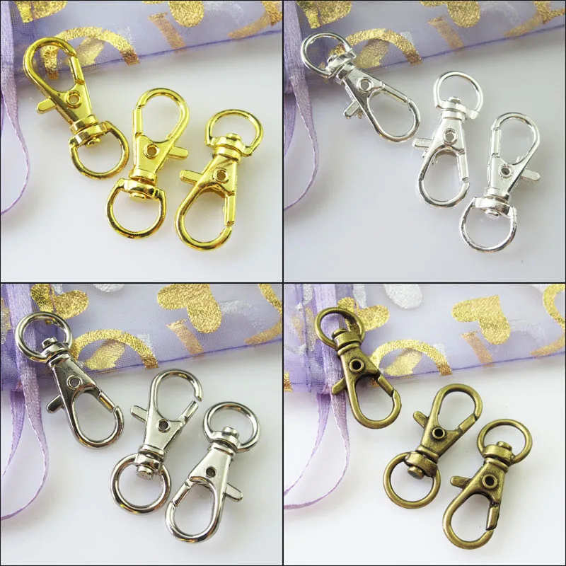 Крупные застежки карабины 15 шт. для ключей ювелирные изделия с золотым