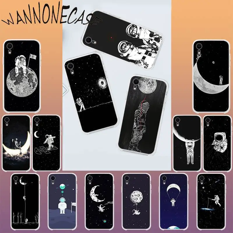WANNONECASE Забавный космический Love Moon астронавт мягкий чехол для телефона из ТПУ iPhone 8