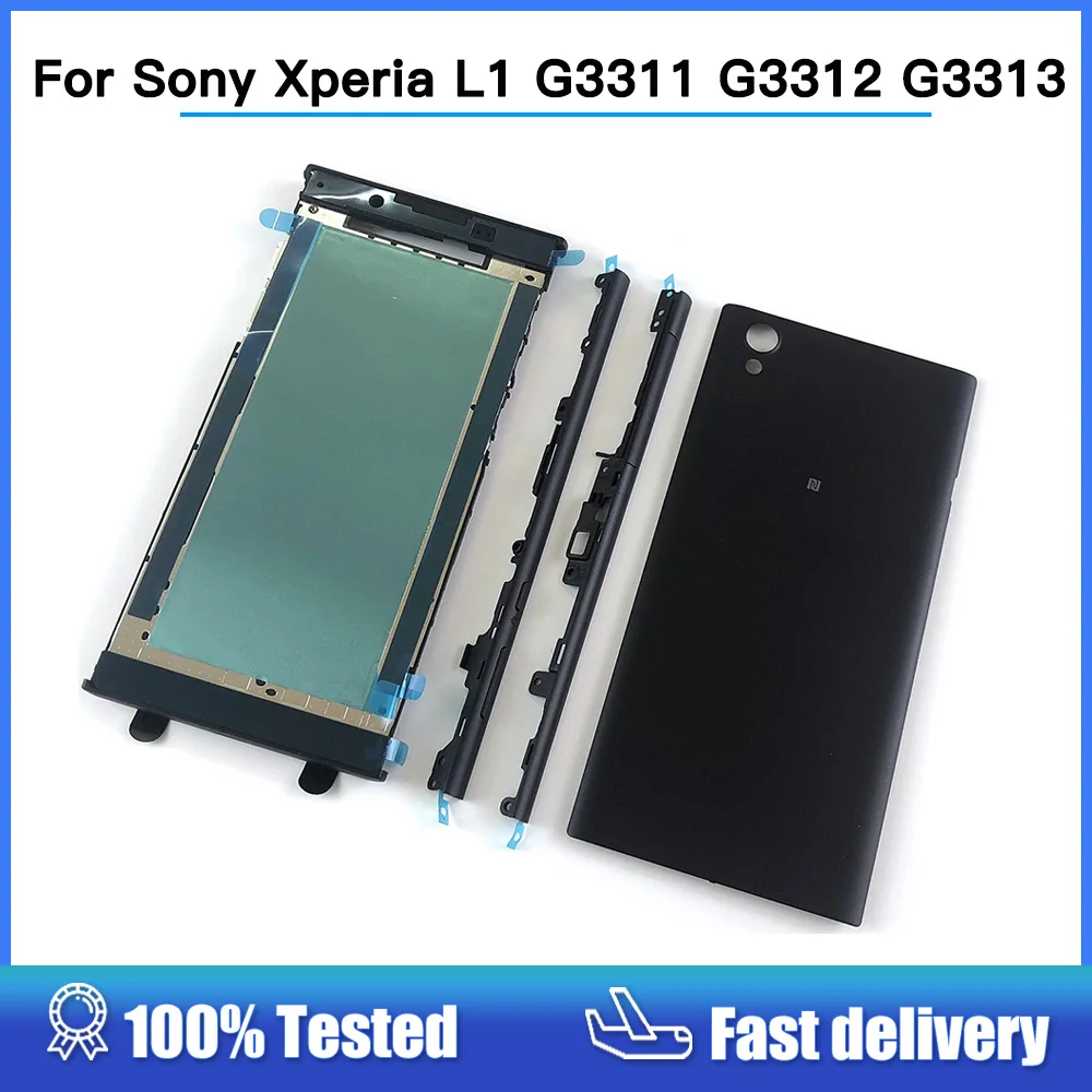 

Полный корпус средняя передняя рамка Корпус для Sony Xperia L1 G3311 G3312 G3313 и боковая направляющая полоса с боковыми кнопками