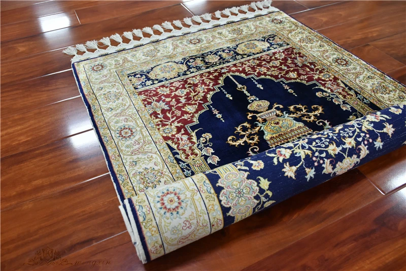 2 5 'x 4' синяя ваза с цветами шелковый ковер ручной работы узлом турецкий