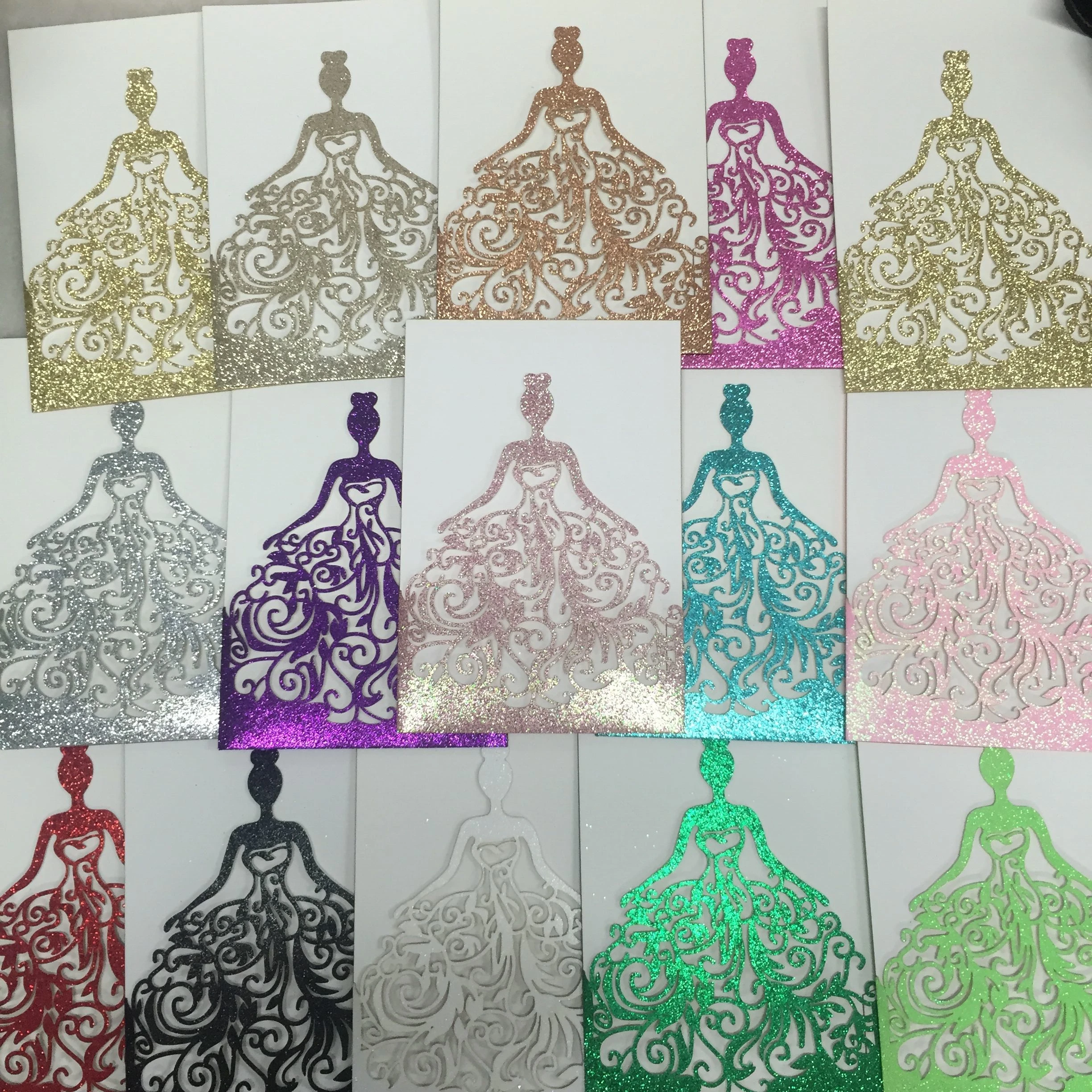 25 шт. блестящие бумажные красные приглашения на день рождения принцессы