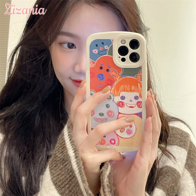 

Fashion Lovely Graffiti Monster Phone Case For iPhone 13 12 11 Pro Max XS Max X XR 7 8 Plus personality Shockproof Case Gift New