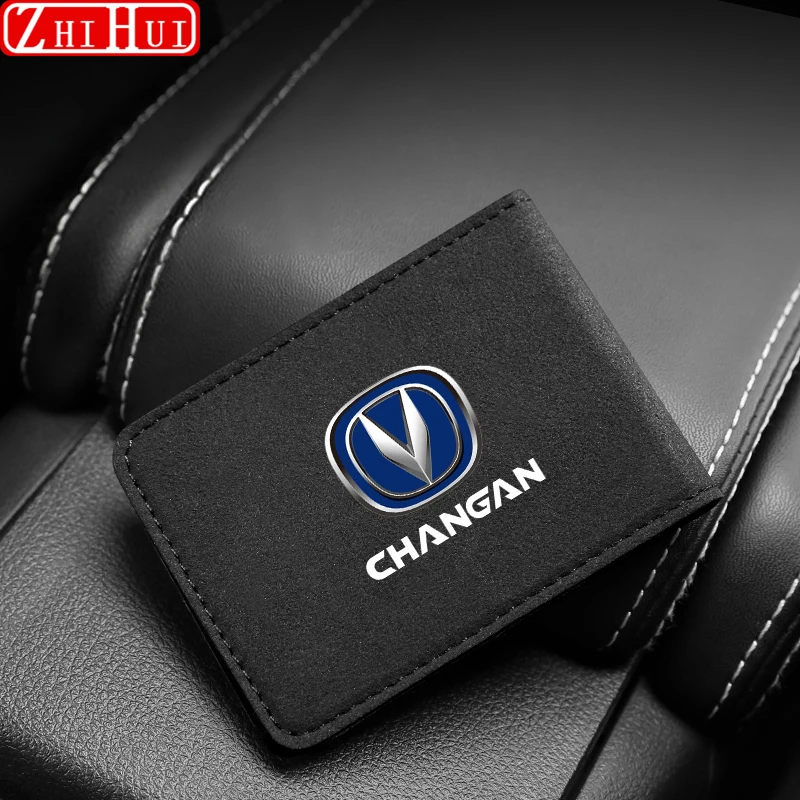 

Suede Driver License Holder Card Bag For Driving Documents Business ID Passport For Changan CS75 Plus Car Styling Accessorie