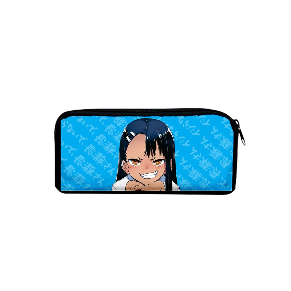 

2021 3D Nagatoro Anime Women Printing Boy Girl Pencil Box Child stationery Storage Bag Pencil bag Simple Student Pen bag