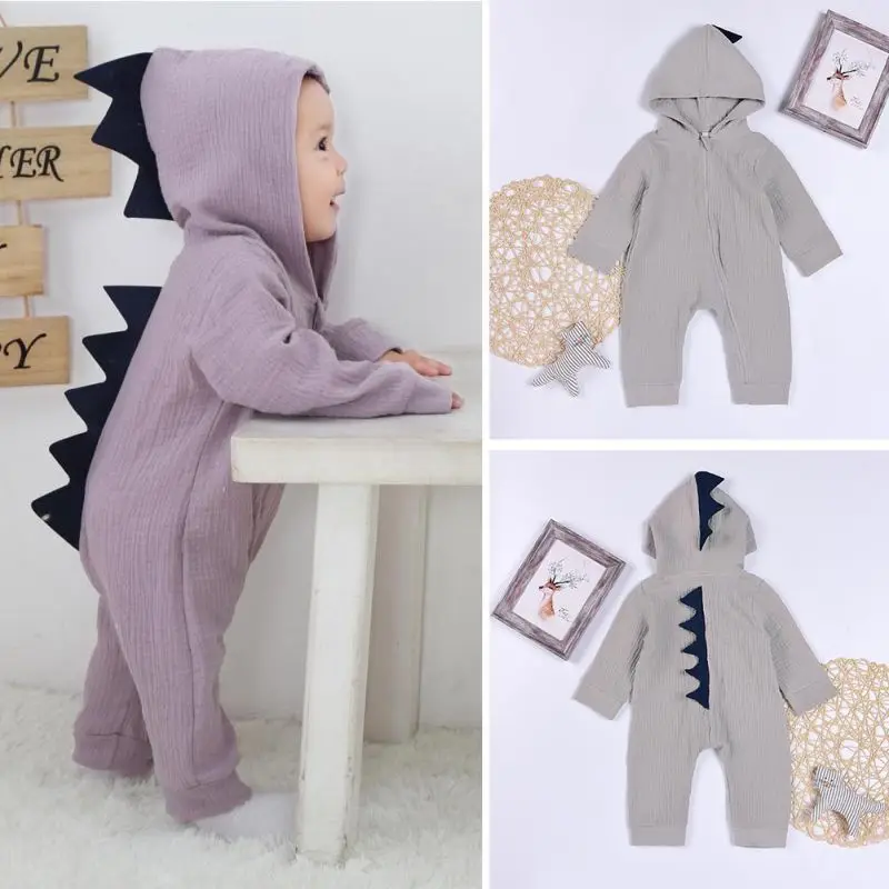 

Halloween Infant Baby Soft Cotton Cute Dinosaur Long Sleeve Rompers Kids Clothes 0-2Y