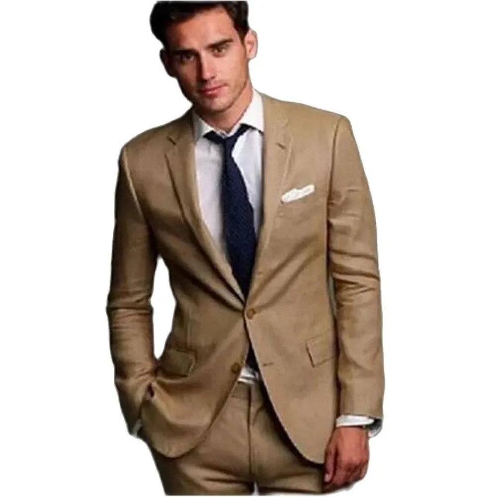 Модный бежевый Свадебный костюм мужские костюмы свадебные смокинги для жениха