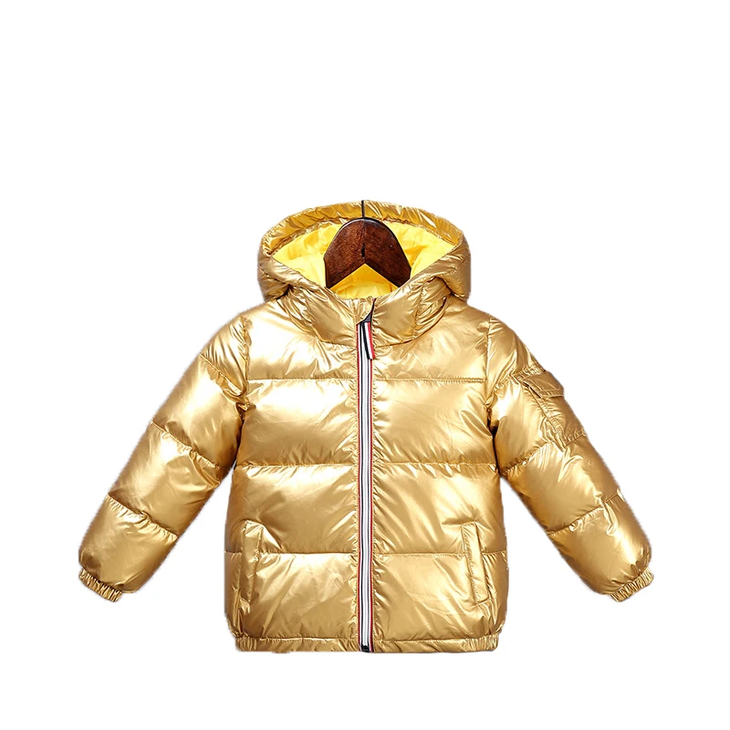 80% г. Детский пуховик зимняя теплая яркая пуховая куртка с капюшоном для