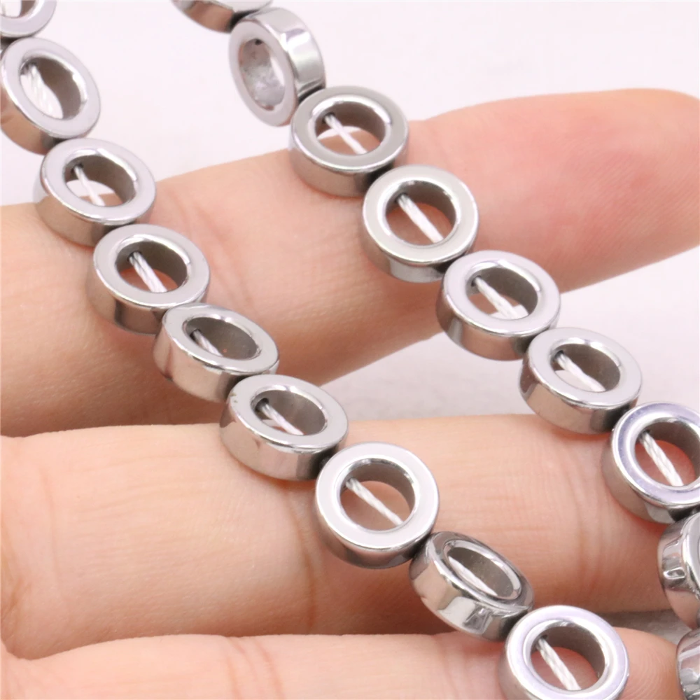 Серебряный гематитовый камень хит продаж модные новые круглые/кольцевые формы 6