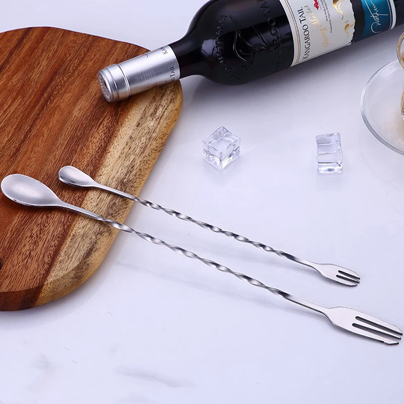 1 PC/25 32 см Нержавеющая сталь Коктейльная барная ложка Спиральный Миксер для