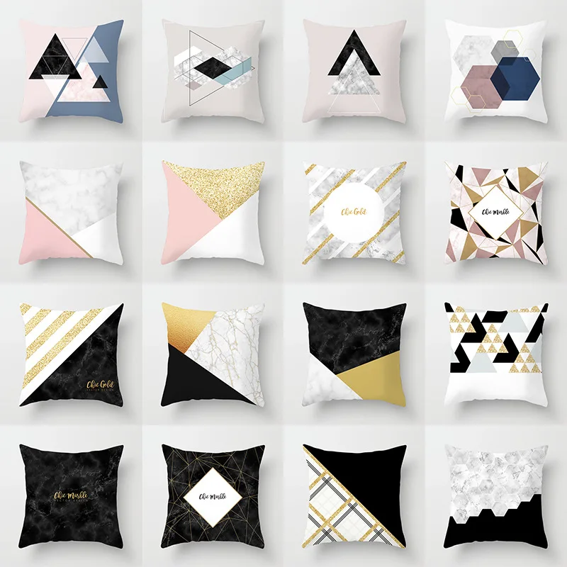 

Современная Скандинавская Геометрическая абстрактная серия, Полиэстеровая подушка, чехол, декоративная подушка, чехол, подушки для дивана,...