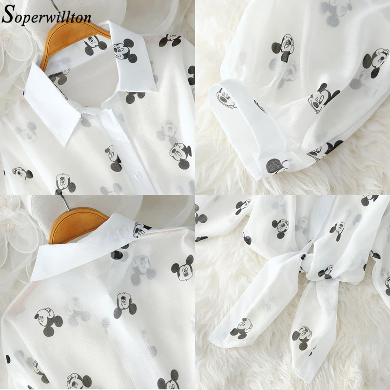 Рубашка женские летние блузки для девочек с принтом в виде персонажей из